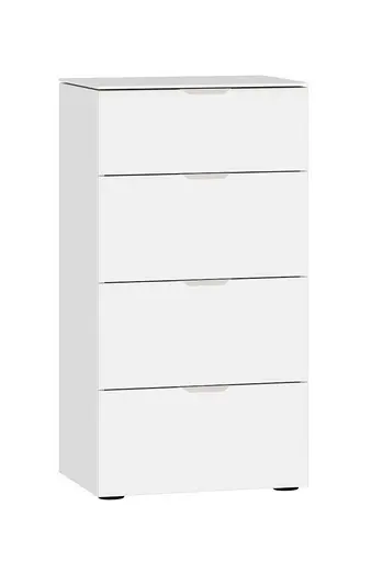 Nachtkommode JOIN IT- Glas, Cremeweiß, Weiß