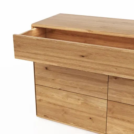 Sideboard Hillsboro - inkl. Beleuchtung, Wildeiche natur, geölt