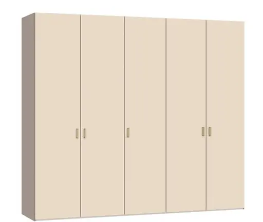 Drehtürenschrank JOIN IT- B ca. 252 cm,  Nougat, Glas, Creme