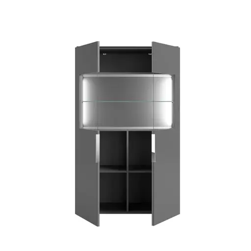 Vitrine- inkl. LED-Beleuchtung, Anthrazit