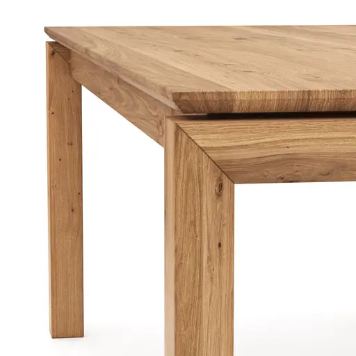 Esstisch Farmingdale - ausziehbar, Platte mit schräger Kante, LB ca. 200x90 cm, Eiche massiv, natur geölt