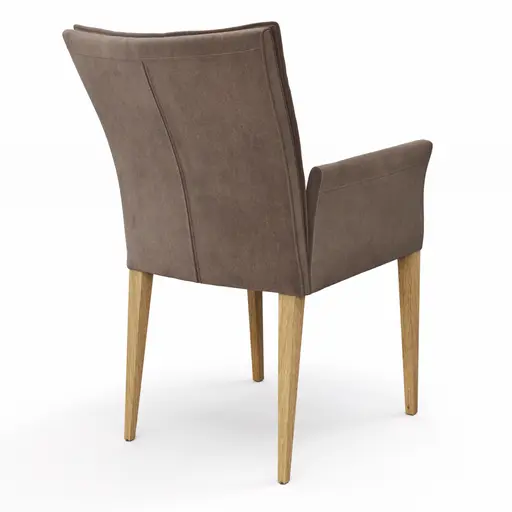 Armlehnstuhl Florea - Stoff, Dunkelbraun