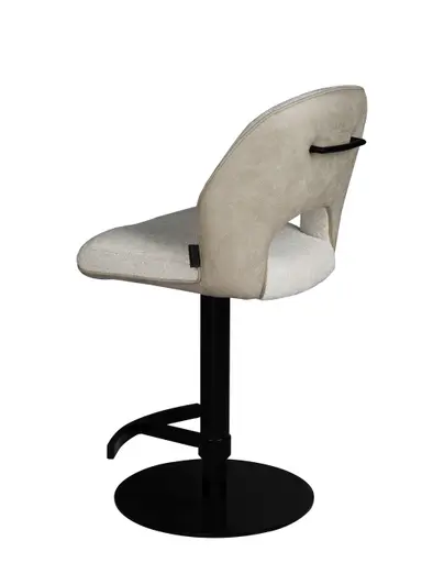 Barhocker MAILE - drehbar, höhenverstellbar, Stoff, Creme