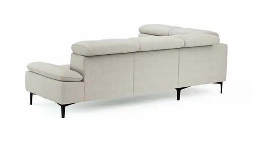 Ecksofa Felipa - Ecke links mit 2,5-Sitzer inkl. Kopfteil verstellbar, Stoff, Natur