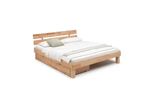 Bettgestell- Liegefläche ca. 180x200 cm, Kernbuche, Massiv, Geölt