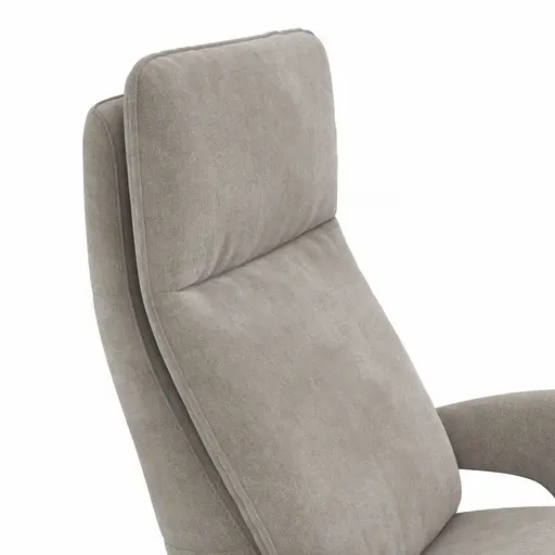 Sessel Tulsa Relax - Größe L, inkl. Maxirücken und Kopf-/Fußteil/Rückenlehne verstellbar, Stoff, Graubeige