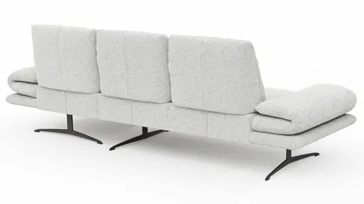 Ecksofa Lucero 2.0 - 2-Sitzer mit Longchair rechts inkl. Rückenlehne verstellbar, Stoff, Offwhite