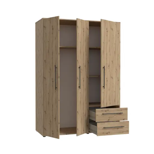 Drehtürenschrank FATHIE- B ca. 144 cm, Eiche Dekor Artisan