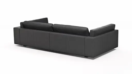 Sofa Aprino 3 - 4-Sitzer XXL, Dickleder, schwarz, Armlehne Kissen