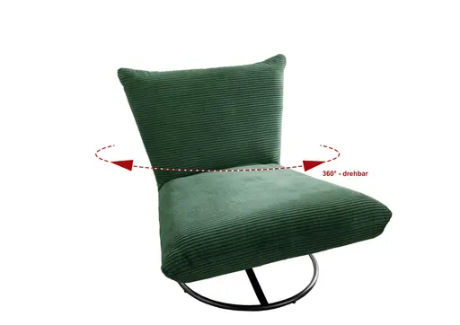 Drehsessel - Cord, Mossgrün