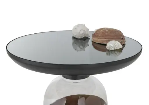 Beistelltisch - Ø/H ca. 50x54 cm, Schwarz, Patina Base