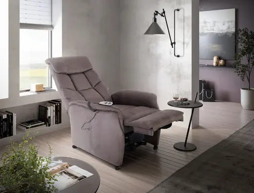 TV-Sessel MARLO - Relaxfunktion, Stoff, Braun