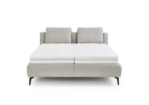 Polsterbett - Liegefläche ca. 180x200 cm, Stoff, Silbergrau