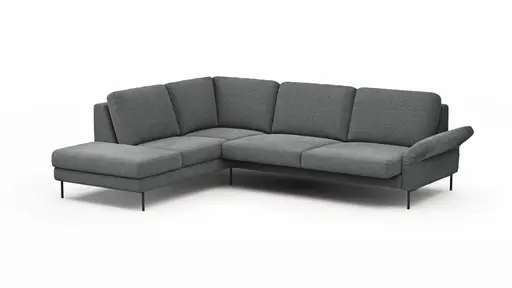 Ecksofa  Enna - Ecke links, 3-Sitzer, Sitzvorzug (motorisch), Stoff, Anthrazit
