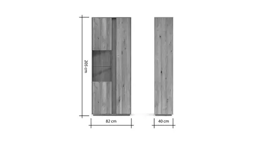 Vitrine Saratoga - Wildeiche massiv, natur geölt