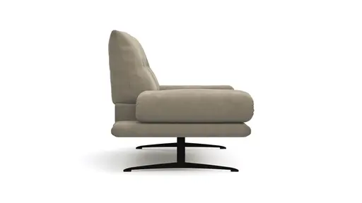 Sofa Lucero - 2,5-Sitzer inkl. Drehsitze und Armlehne/Rückenlehne und Sitztiefe verstellbar, Leder, Taupe 