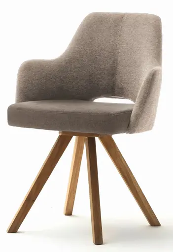 Schalenstuhl MIXIE - Rückstellfunktion, Stoff, Cappuccino