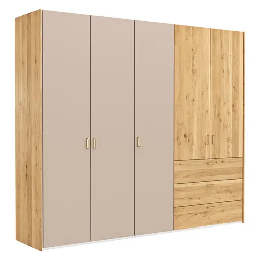 Drehtürenschrank Colorado - B. ca. 257cm, Nougat / Eiche furniert