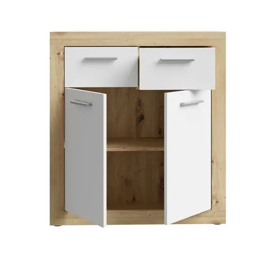 Kommode FIBI- Eiche Dekor, Weiß