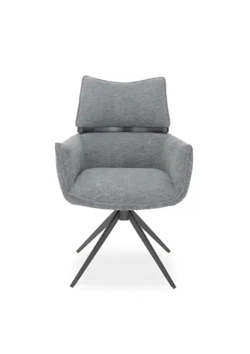 Armlehnstuhl MARJA - drehbar, Stoff, Grau