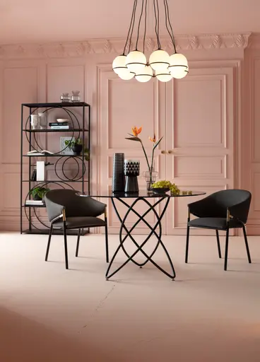 Esstisch - Ø/H ca. 120x76 cm, Schwarz