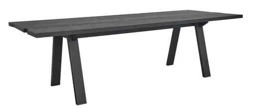 Esstisch Mileto - LB ca. 220 x 100 cm, Asteiche massiv, Schwarz, Naturdesignplatte