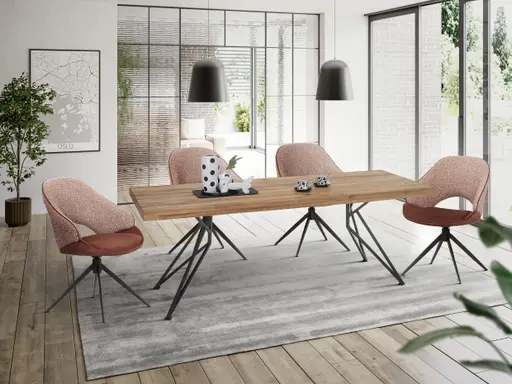 Stuhl MERIEM - drehbar, Stoff, Rost