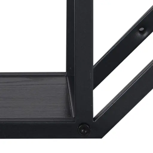 Wandregal - Esche schwarz, metall schwarz