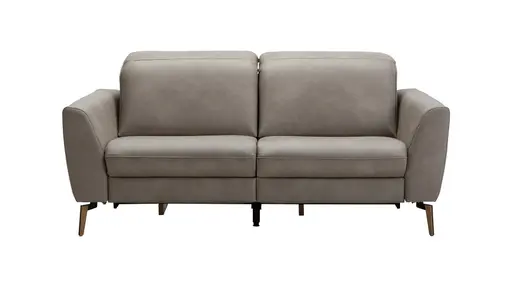 Sofa Tulsa KV - 2,5-Sitzer, inkl. Relaxfunktion und Kopfteilverstellung (motorisch), Leder, Graubeige