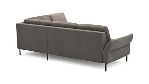 Ecksofa Rockport A - 2,5-Sitzer mit Ecke rechts, inkl. Sitzauszug (motorisch) und Armlehne klappbar, Stoff, Braun