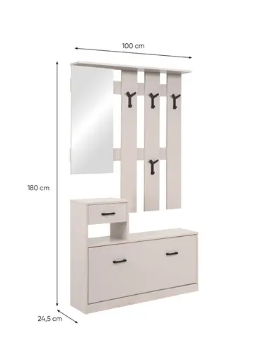 Kleingarderobe- B ca.100 cm, Beige