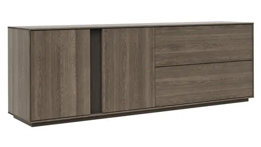 Mediaboard Saratoga - Buche massiv, silbergrau geölt