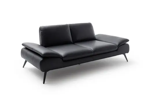 Sofa Collina - 2,5-Sitzer, Leder, Schwarz