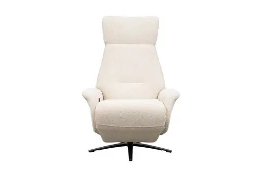 Sessel Liam - Relaxfunktion, Stoff, Ecru