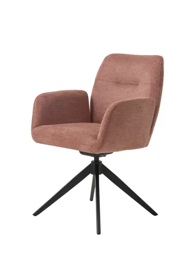 Armlehnstuhl - drehbar, Stoff, Rosa