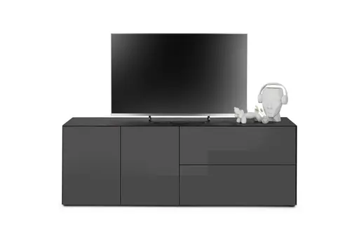 Lowboard - B ca. 181 cm, Anthrazit, Keramikoptik