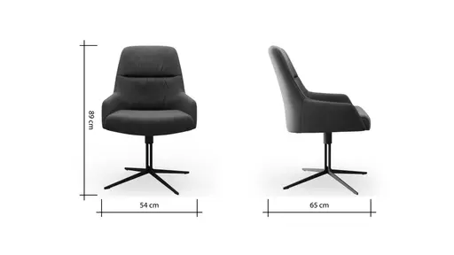 Armlehnstuhl Sagres - drehbar, Leder, olive