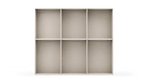 Drehtürenschrank Loretto - B ca. 280 cm, Melamin matt, Weiß