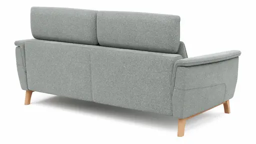 Sofa Nevin - 3-Sitzer inkl. Kopfpolsterverstellung, Stoff, Silbergrau