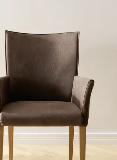 Armlehnstuhl Florea - Stoff, Dunkelbraun