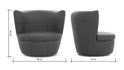 Sessel Cativa - drehbar, Leder, Cognac