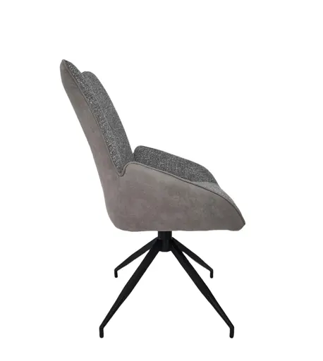 Stuhl MAUREEN - drehbar, Stoff, Grau