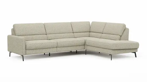 Ecksofa Valera - 3-Sitzer mit Ecke rechts inkl. Rückenlehne verstellbar, Stoff, Limone