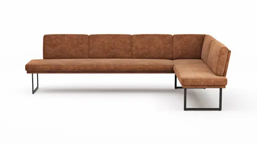 Eckbank Valloni - Breite ca. 311x192 cm, Stoff, Rostbraun