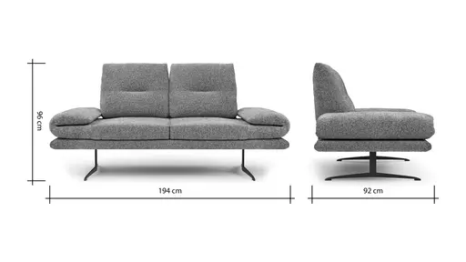 Sofa Lucero 2.0 - 2-Sitzer klein inkl. Rückenlehne, Stoff, Cognac