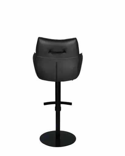 Barhocker MAKANA - drehbar, höhenverstellbar, Stoff, Schwarz