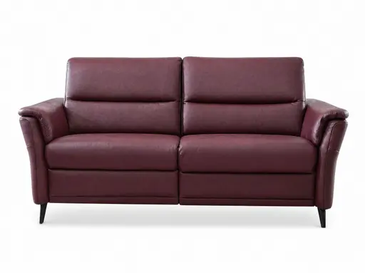 Sofa Porto Alegre - 2-Sitzer mit TV-Funktion motorisch, Leder, Kirschrot