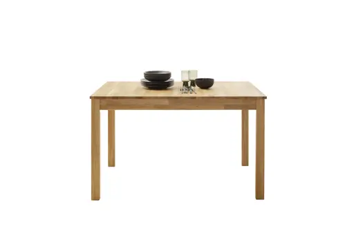 Esstisch - ausziehbar, LB ca. 125x80 cm, Wildeiche massiv geölt