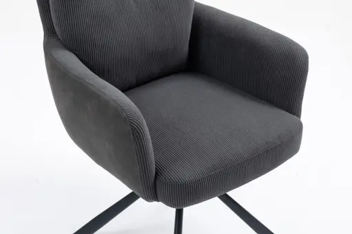 Armlehnstuhl - drehbar, Cord, Anthrazit