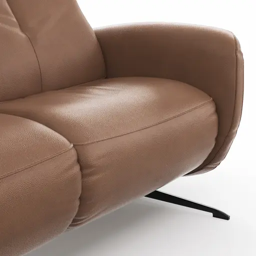 Sofa Sitz.Konzept Sofa - 2,5-Sitzer inkl. Kopfteilverstellung, Leder, Cognac